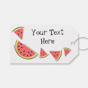 Watermelon Pieces Side Text gift tag