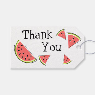 Watermelon Pieces Side Thank You text back Gift Tags
