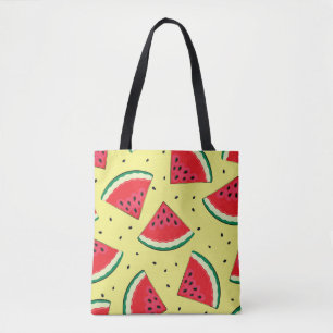 Watermelon Pieces: Summer Yellow Pattern Tote Bag