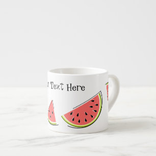 Watermelon Pieces Text Espresso Cup