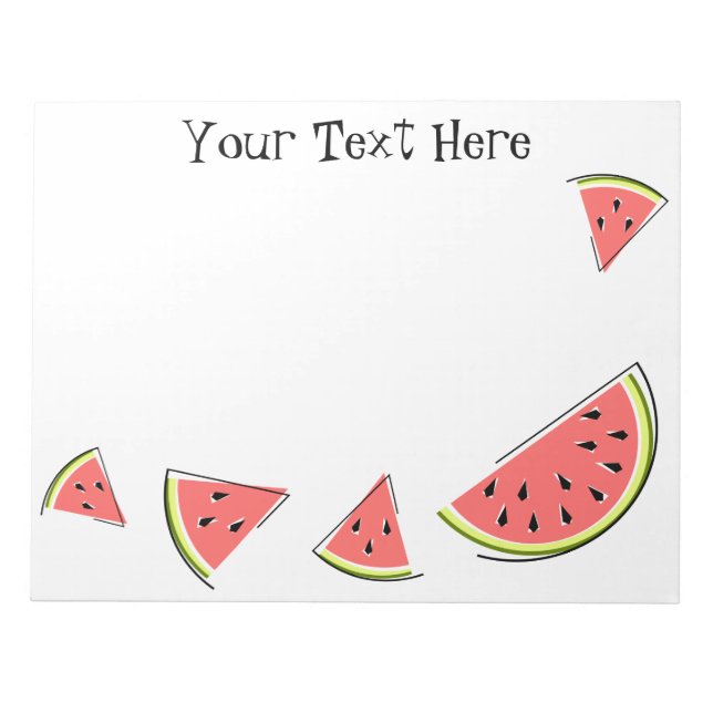 Watermelon Pieces Text Notepad (Front)