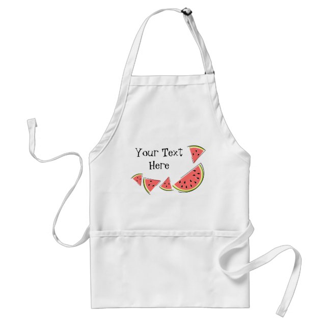 Watermelon Pieces Text Standard Apron (Front)