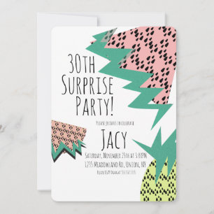 Watermelon Pineapple Geometric Surprise Party Invitation