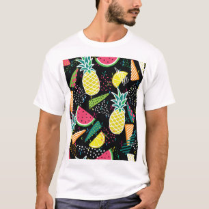 Watermelon Pineapple: Geometrical Seamless Pattern T-Shirt