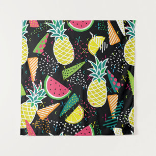 Watermelon Pineapple: Geometrical Seamless Pattern Tapestry