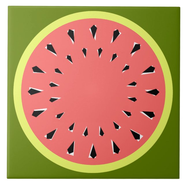 Watermelon Pink Ceramic Tile (Front)
