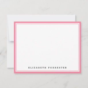 Watermelon Pink Classic Double Border  Card