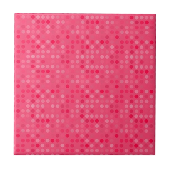 watermelon pink dots ceramic tile (Front)