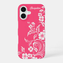 Watermelon Pink Floral Swirl