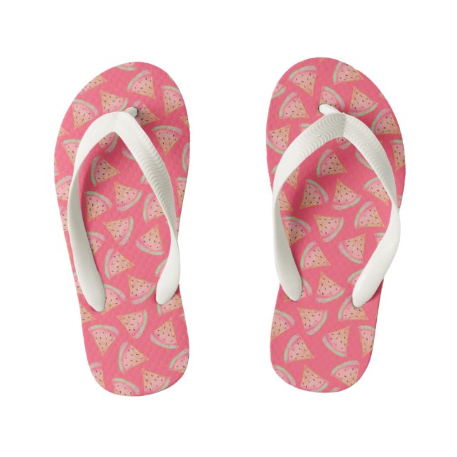 Watermelon Pink Kid's Thongs (Footbed)