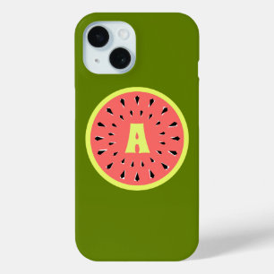 Watermelon Pink 'Monogram' iPhone 15 Case