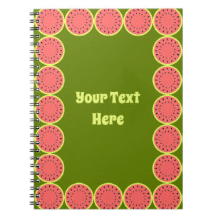 Watermelon Pink Multi Text Centre Notebook