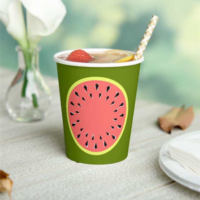 Watermelon Pink Paper Cups (Insitu)