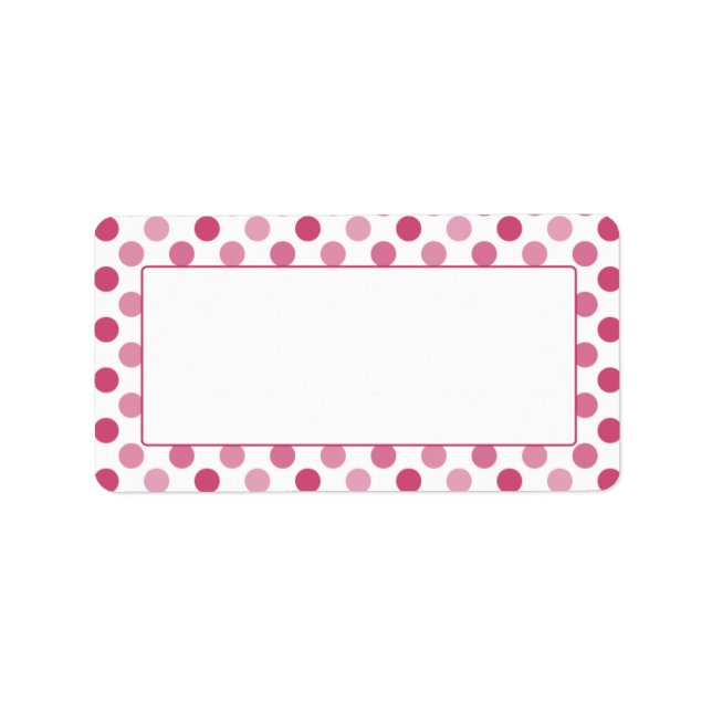 Watermelon Pink Polka Dot Blank Address Labels (Front)