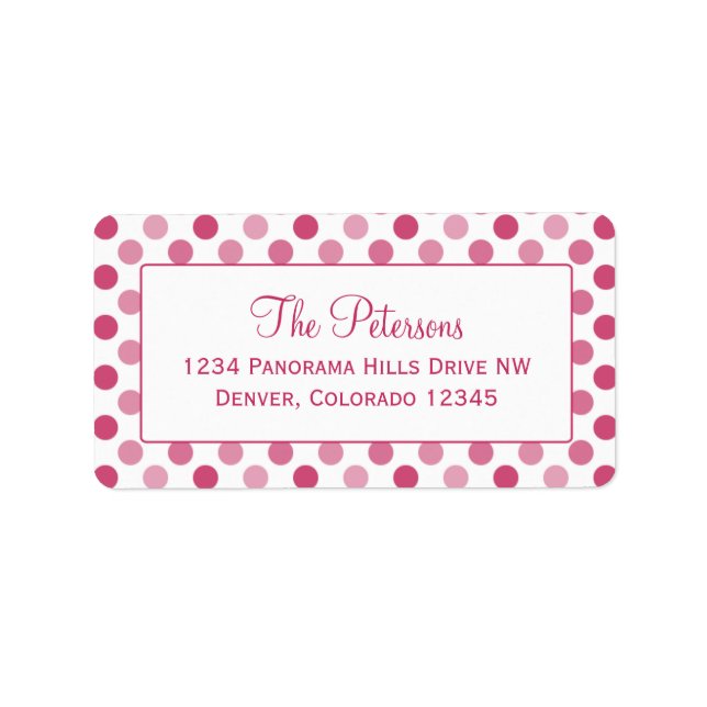 Watermelon Pink Polka Dot Return Address Labels (Front)