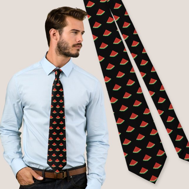 Watermelon Pixel Art Pattern Tie (Creator Uploaded)