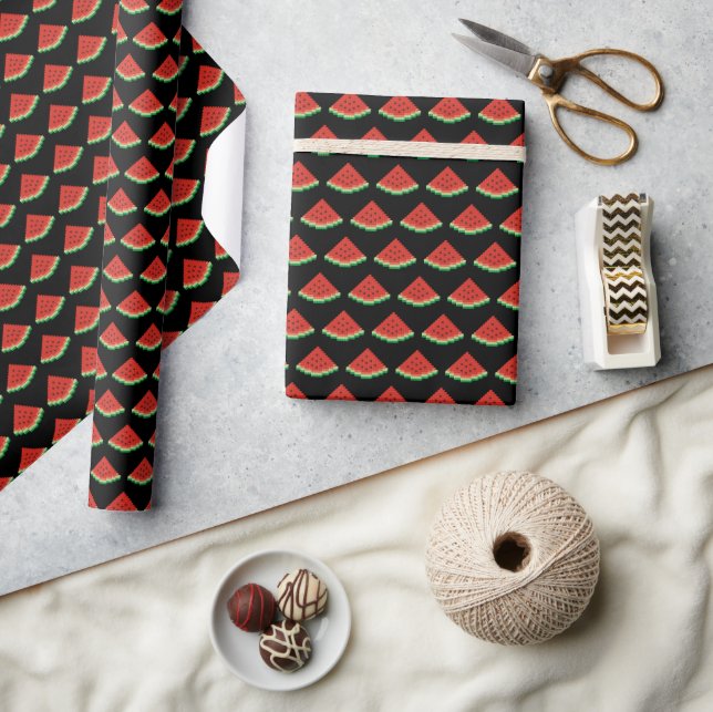 Watermelon Pixel Art Pattern Wrapping Paper (Crafts)
