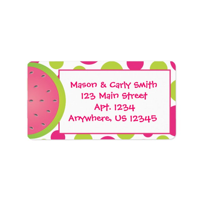Watermelon Polka Dot Address Labels (Front)