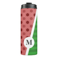 Watermelon Polka Dots and Stripes: Monogram