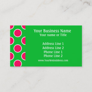 Watermelon Polka Dots Business Card