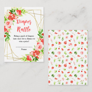 Watermelon Pomegranate Baby Shower Diaper Raffle Enclosure Card