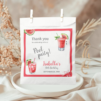 Watermelon Pool Party Drinks Favour Bag