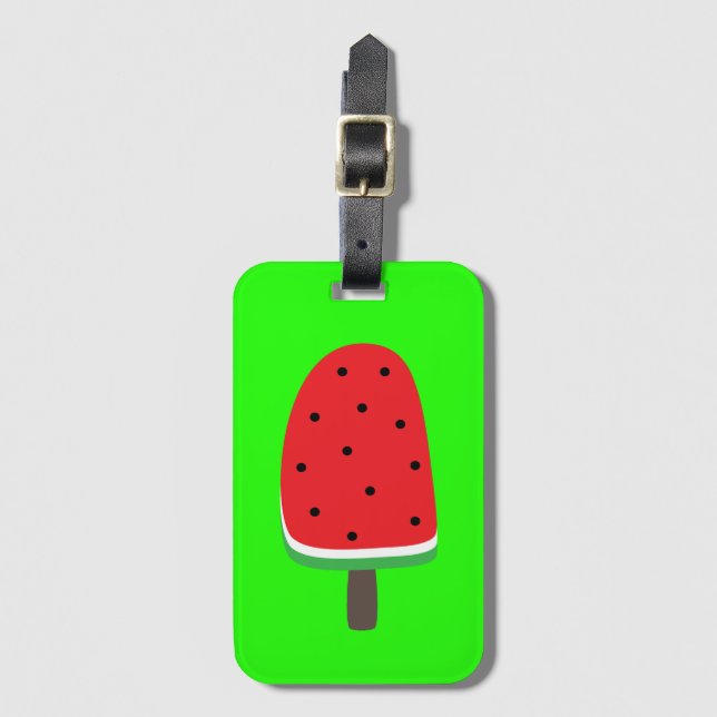 Watermelon Popsicle Luggage Tag (Front Vertical)