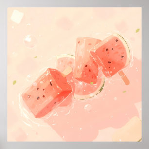 Watermelon Popsicle Poster