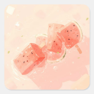 Watermelon Popsicle  Square Sticker