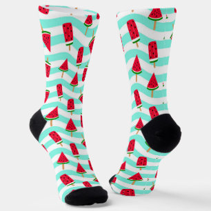 Watermelon Popsicle Striped Pattern Socks