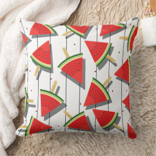 Watermelon Popsicles & Stripes Pattern Cushion
