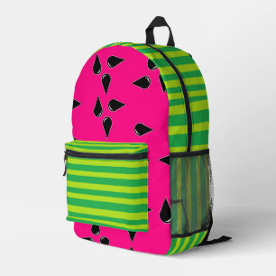 Watermelon Print Backpack in Pink and Green