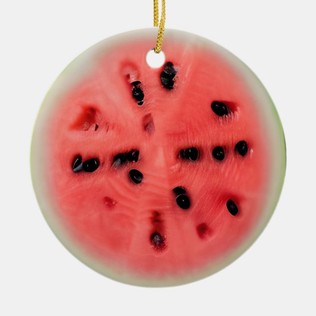 Watermelon Pun Personalised Christmas Ceramic Ornament (Front)