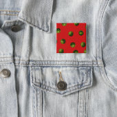 watermelon red and seeds 15 cm square badge (In Situ)