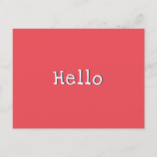 Watermelon Red Chic Modern Simple Hello Custom Postcard
