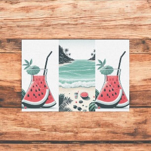 Watermelon Red & Green Fruit Summer Picnic Tissue Paper
