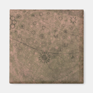 Watermelon Retro Flowers and Butterflies Abstract Magnet