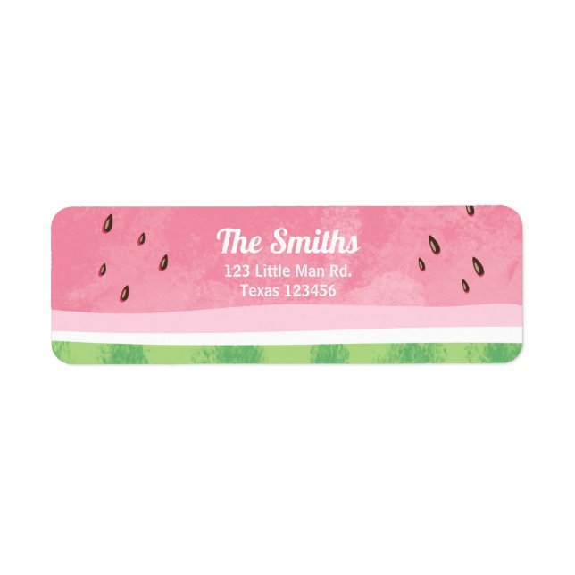 Watermelon Return Address Label Melon Party Fruit (Front)