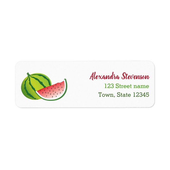 Watermelon Return Address Return Address Label (Front)