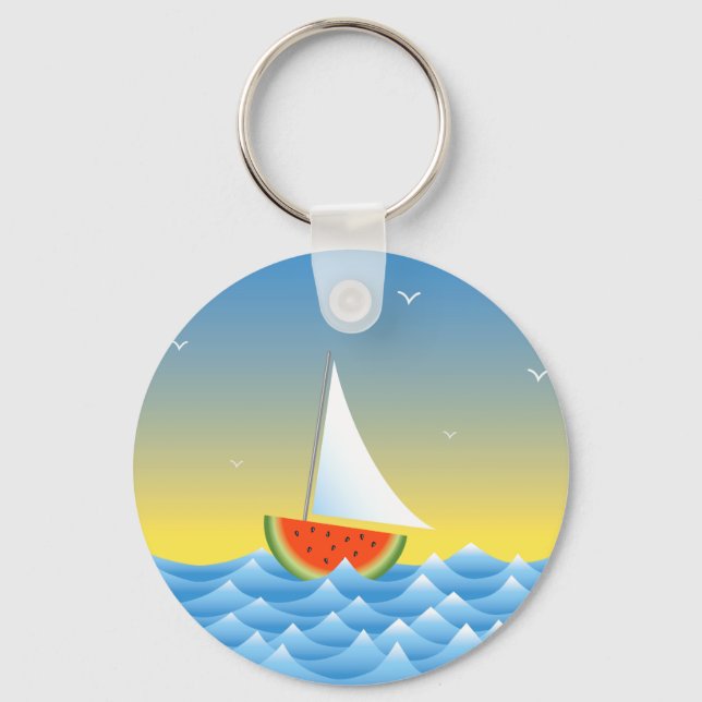 Watermelon Sailboat Key Ring (Front)