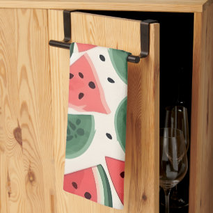 Watermelon Seamless Pattern Background Tea Towel