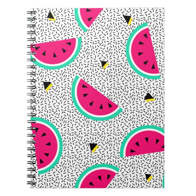 Watermelon seamless pattern. Geometric retro style Notebook (Front)