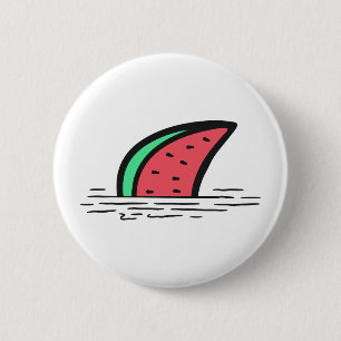 Watermelon shark 6 cm round badge