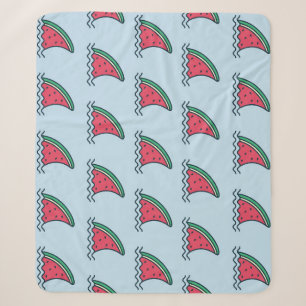 Watermelon shark: wave pattern design. sherpa blanket