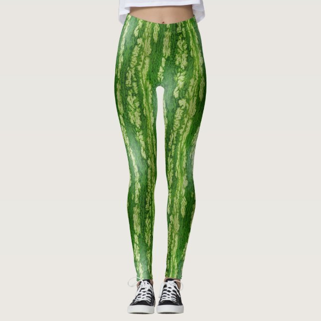 Watermelon Skin Texture Pattern Leggings (Front)
