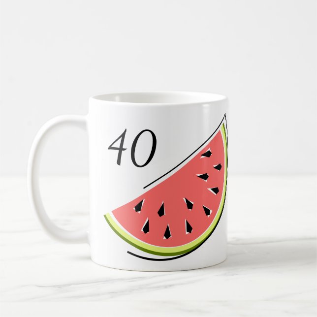 Watermelon Slice Age 40 Coffee Mug (Left)