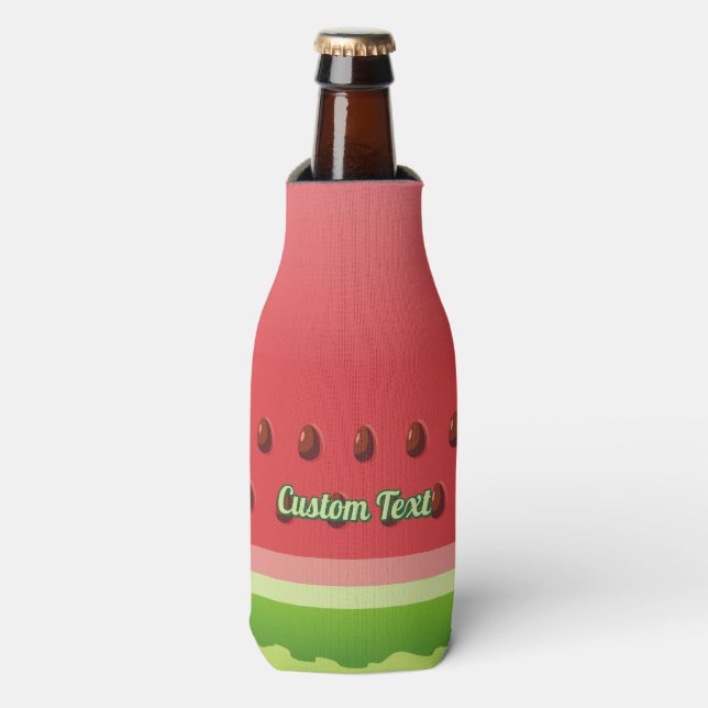 Watermelon slice background bottle cooler (Bottle Front)
