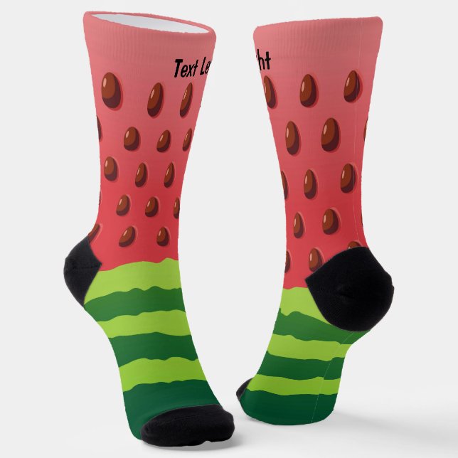 Watermelon Slice Background Socks (Angled)