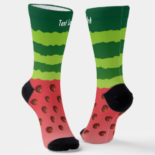 Watermelon Slice Background Socks