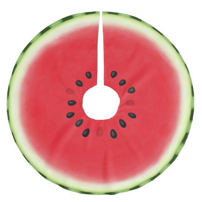 Watermelon Slice Brushed Polyester Tree Skirt (Front)
